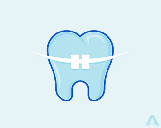 Dentist orthodontics braces logo
