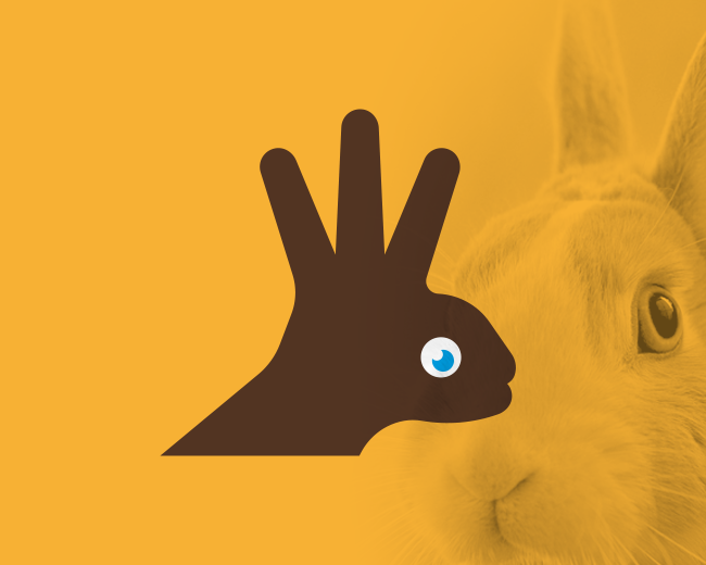 Rabbit Hand Head Silhouette Logo (for sale)