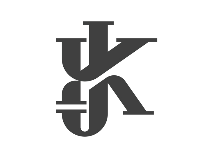 lettering K J monogram typography logo